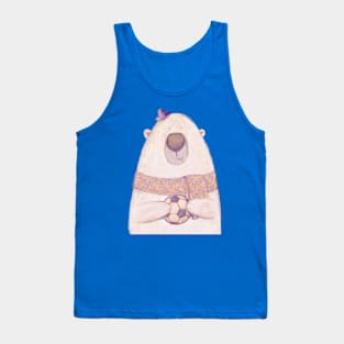 Cute Polar Bear Soccer Player Kids Footie Tank Top